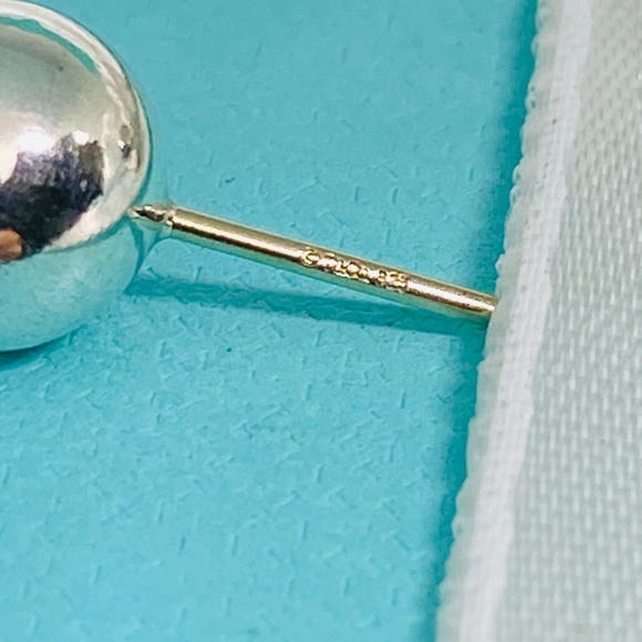 Tiffany & co 8mm hardware ball earring studs 925 silver with box MSRP $325 - Picture 3 of 6
